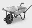 WHEELBARROW GALVANISED STEEL PAN BLACK COATED FRAME CGVP