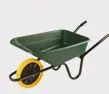 WHEELBARROW GREEN POLY PAN BLACK COATED FRAME PUNCTURE PROOF  SHGPP