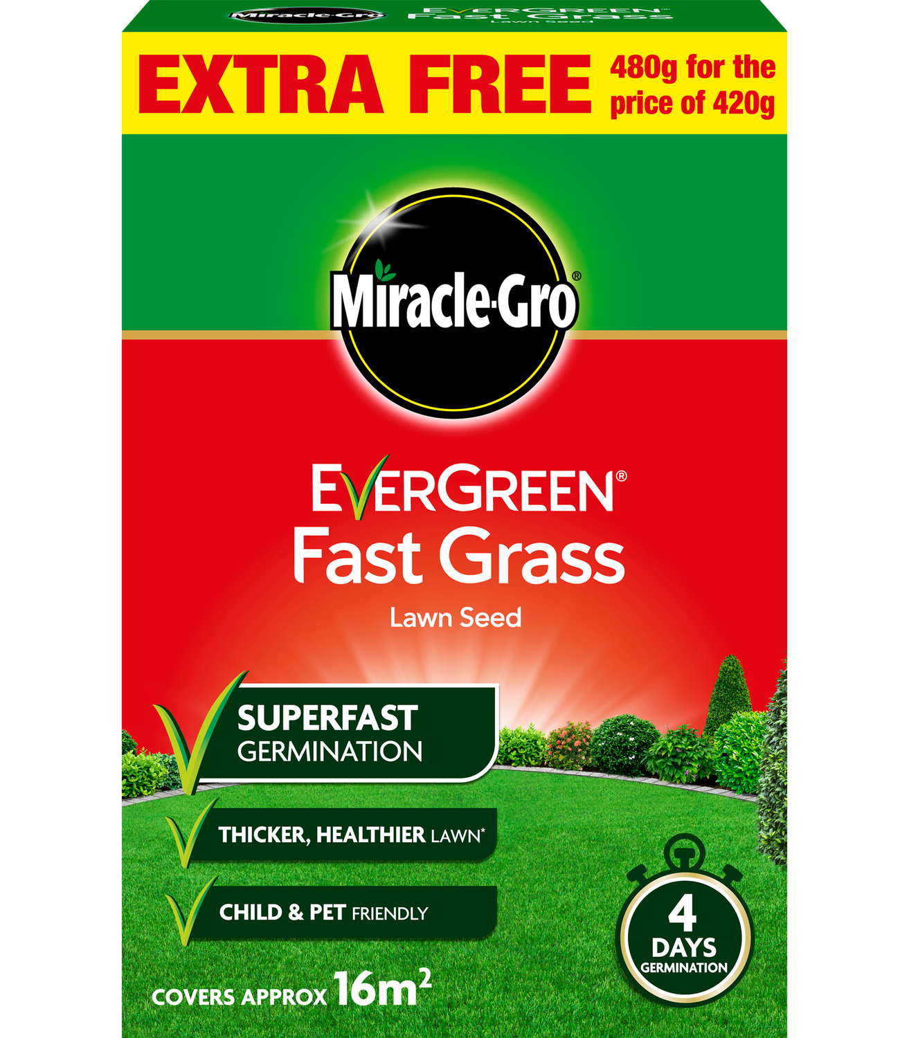 EVERGREEN FAST GRASS LAWN SEED 480G