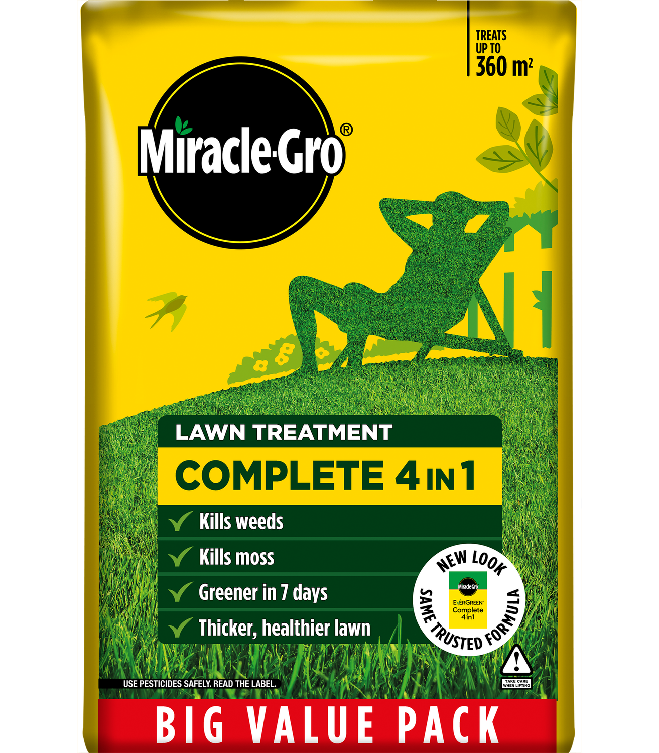 Miracle gro lawn treatment complete 4 in 1 360m (Bag)