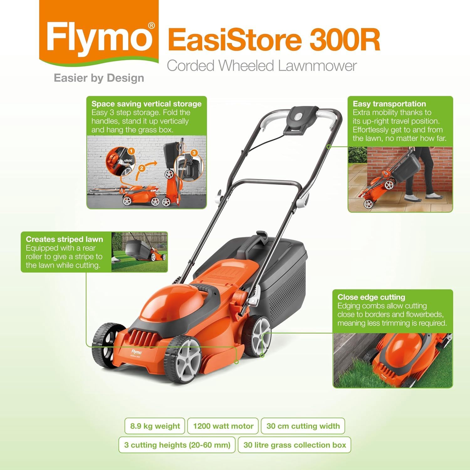Flymo Simplistore cordless 30cm lawnmower 340RLi