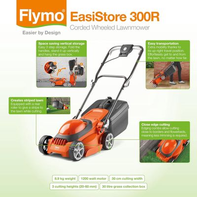 Flymo Simplistore cordless 30cm lawnmower 340RLi