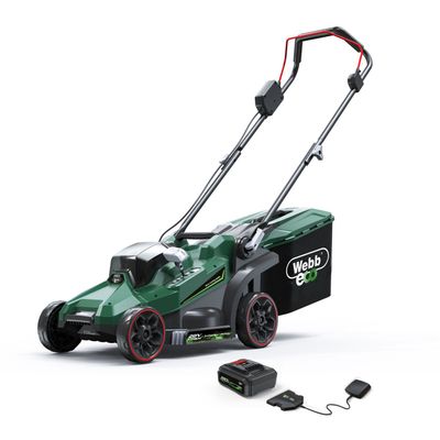Webb 20V 33cm (14&quot;) Cordless Rotary Lawnmower (4AH Battery &amp; Charger)