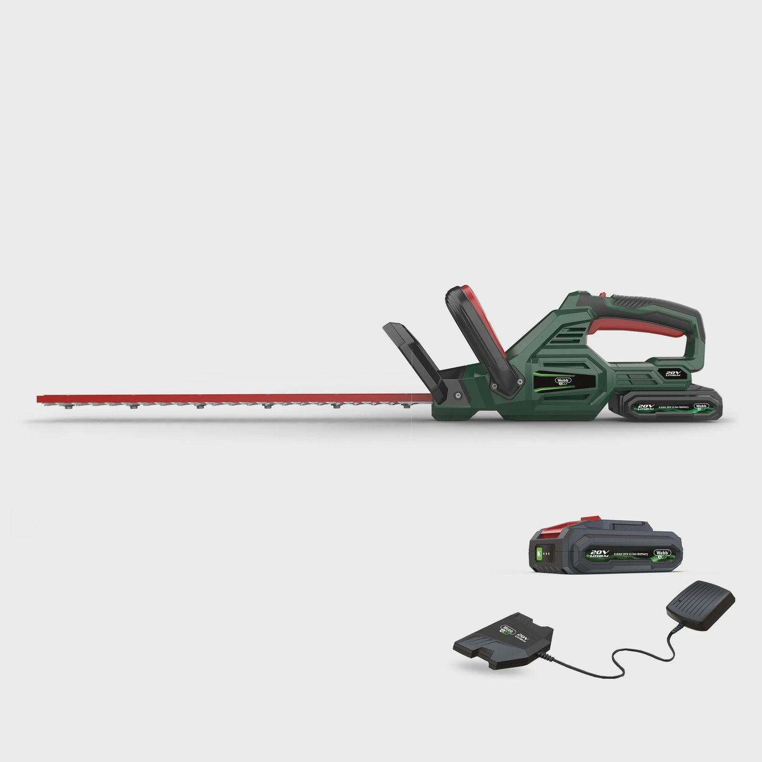 Webb 20V 50cm (20&quot;) Cordless Hedge Trimmer (2AH Battery &amp; Charger)