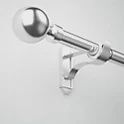 CURTAIN POLE BRUSHED STAINLESS STEEL ORB FINIAL 125-216CM