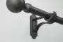 CURTAIN POLE MATT BLACK ORB FINIAL 125-216CM