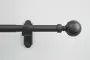 CURTAIN POLE MATT BLACK ORB FINIAL165-300CM