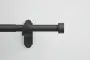CURTAIN POLE MATT BLACK STUD FINIAL 165-300CM