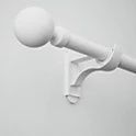 CURTAIN POLE MATT WHITE ORB FINIAL 125-216 CM