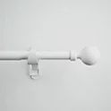 CURTAIN POLE MATT WHITE ORB FINIAL 165-300CM
