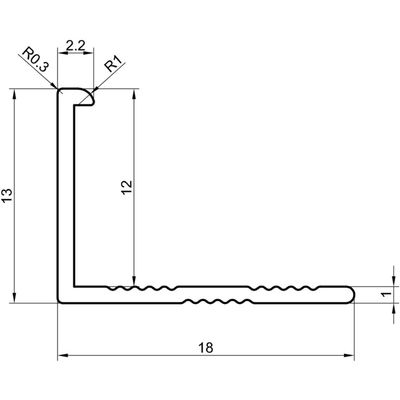 12MM S/STEEL EFFECT L SHAPE TRADE TRIM