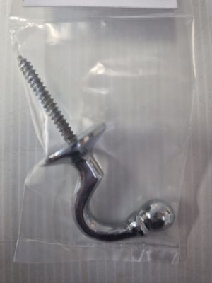 (x1)BALL END TIE BACK HOOK CHROME