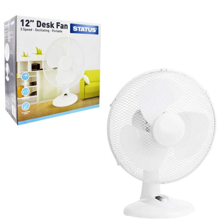 12" WHITE DESK FAN