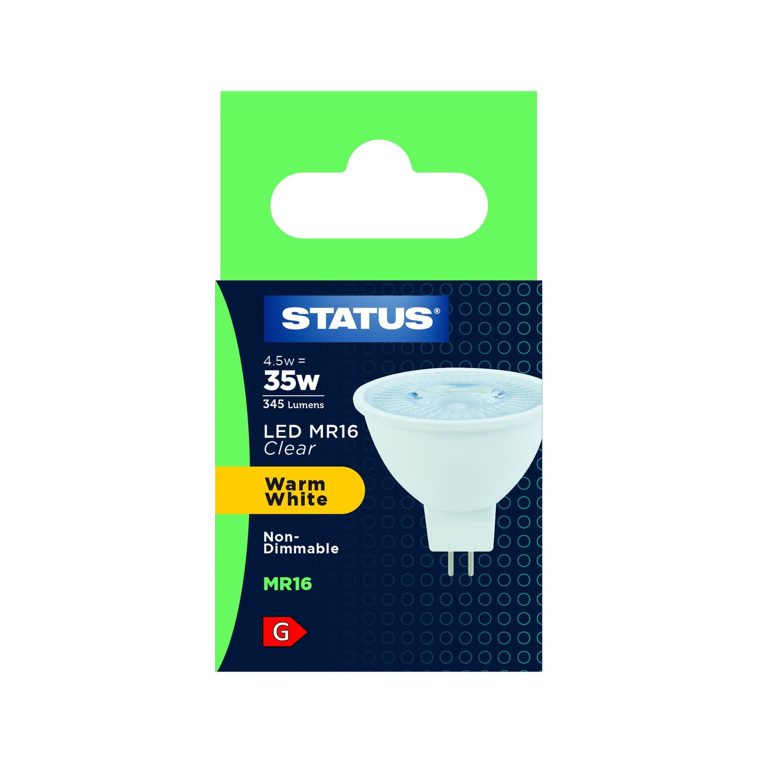 LED MR16 WARM WHITE 4.5W=35W