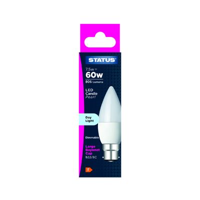 Led Candle Pearl 8w=60w Daylight Dimmable
