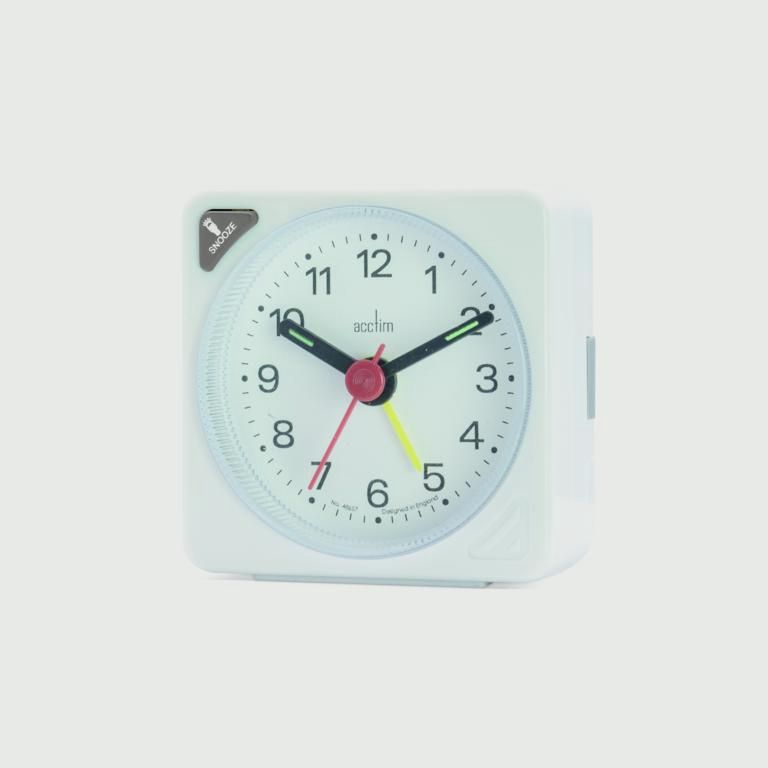INGOT MINI TRAVEL ALARM CLOCK WHITE