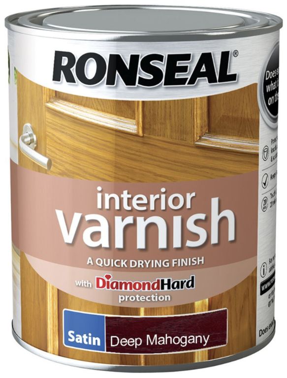RONSEAL INTERIOR VARNISH DEEP MAHOGANY 750ML SATIN