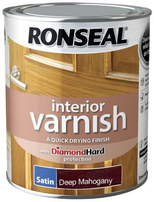 RONSEAL INTERIOR VARNISH DEEP MAHOGANY 750ML SATIN