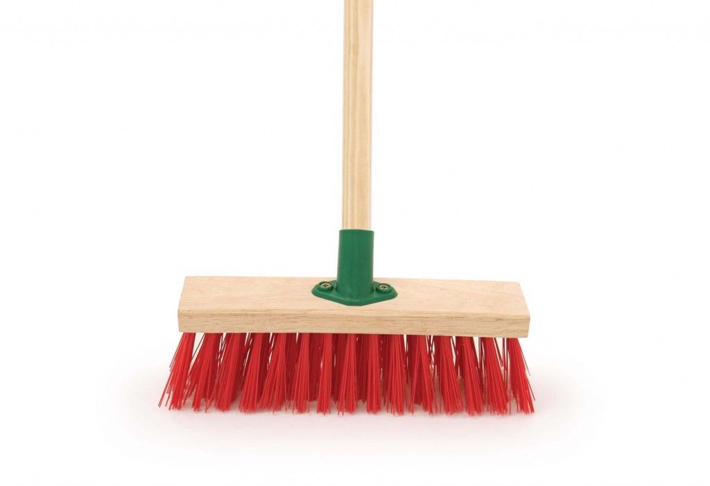 Red pvc broom and handle