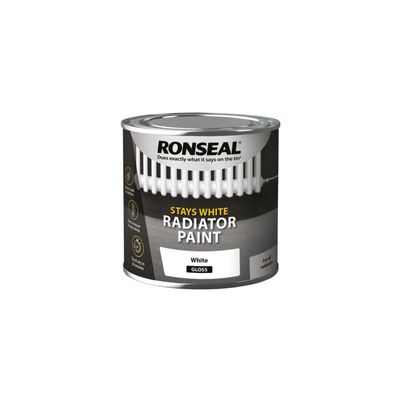 RONSEAL STAY WHITE RADIATOR PAINT WHITE GLOSS 250ML