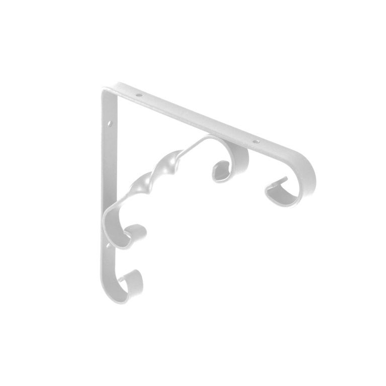 ORNAMENTAL SCROLL BRACKET WHITE 150X150/6"