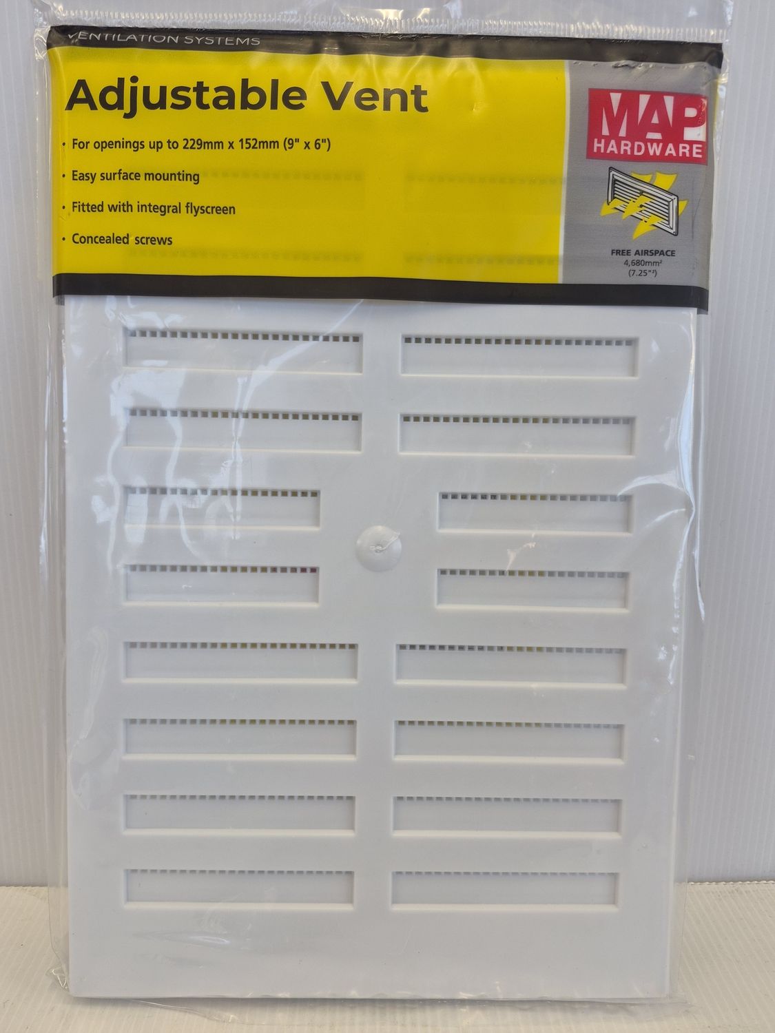 HIT AND MISS VENT 9”X6”