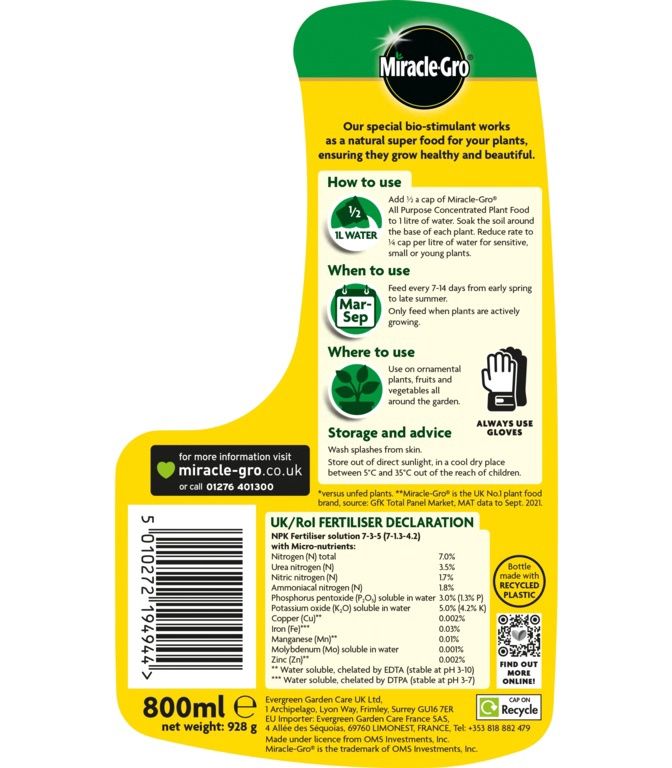 MIRACLE GRO PLANT FOOD 500G