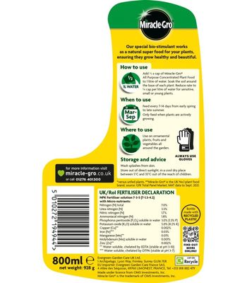 MIRACLE GRO PLANT FOOD 500G