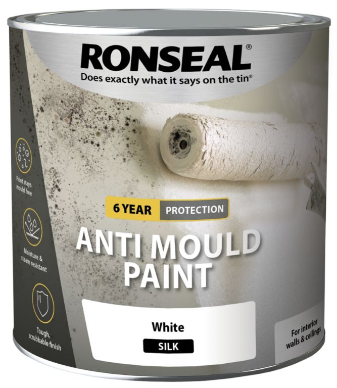 RONSEAL ANTI MOULD PAINT WHITE SILK 2.5L