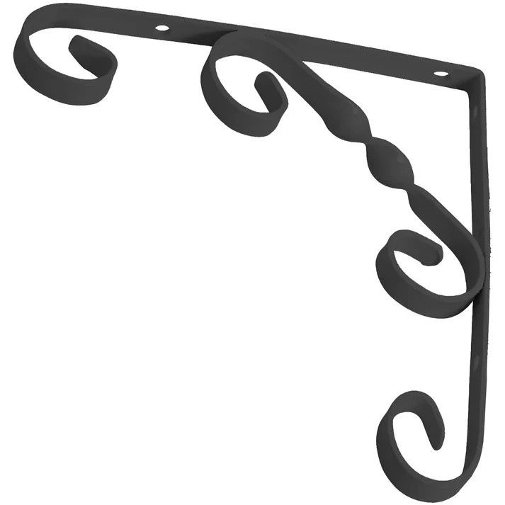 ORNAMENTAL SCROLL BRACKET BLACK 250X250/10"