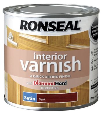 RONSEAL INTERIOR VARNISH TEAK 250ML SATIN