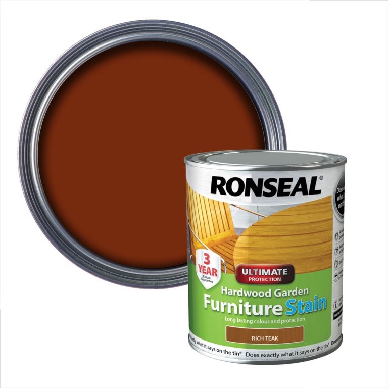 RONSEAL GARDEN FURNITURE STAIN RICH TEAK 750ML 36430