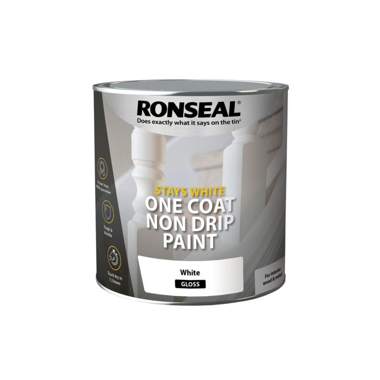 RONSEAL ONE COAT NON DRIP WHITE GLOSS 2.5L