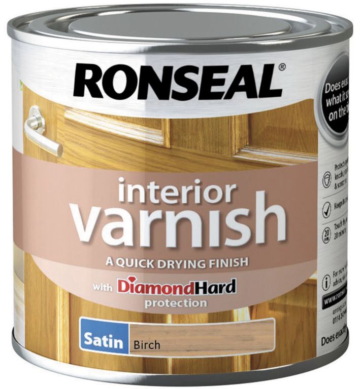 RONSEAL INTERIOR VARNISH SATIN BIRCH 250ML