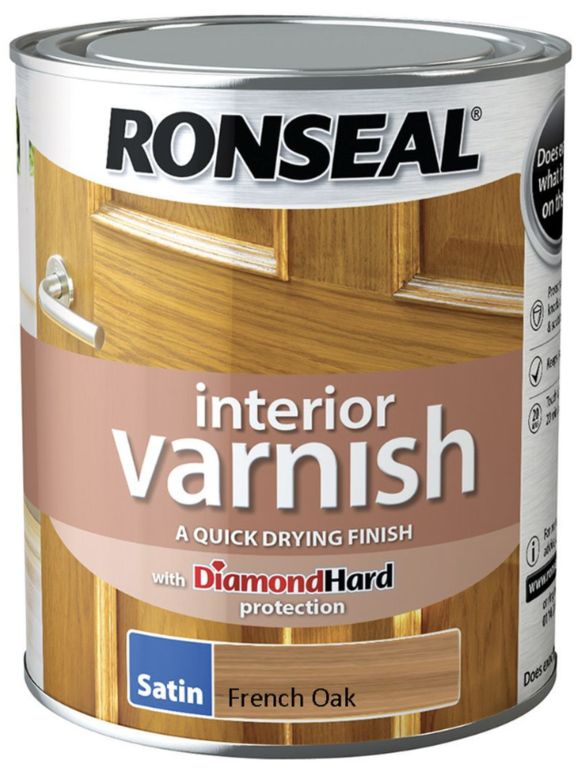 RONSEAL INTERIOR VARNISH FRENCH OAK 750ML SATIN