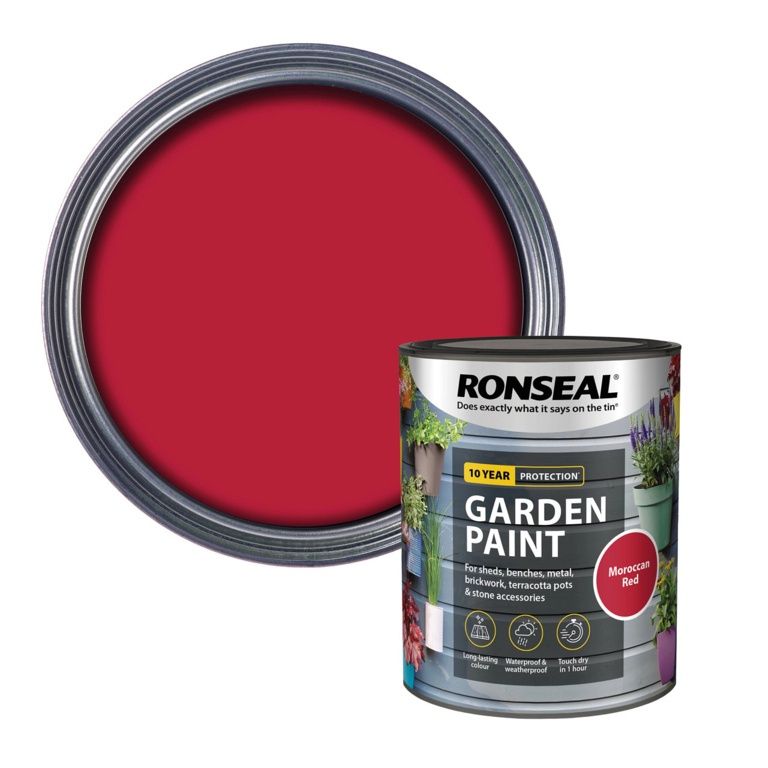 RONSEAL GARDEN PAINT MOROCCAN RED 750ML
