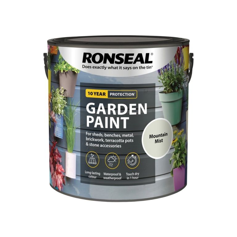 RONSEAL 10 YEAR GARDEN PAINT  MOUNTAIN MIST 2.5L