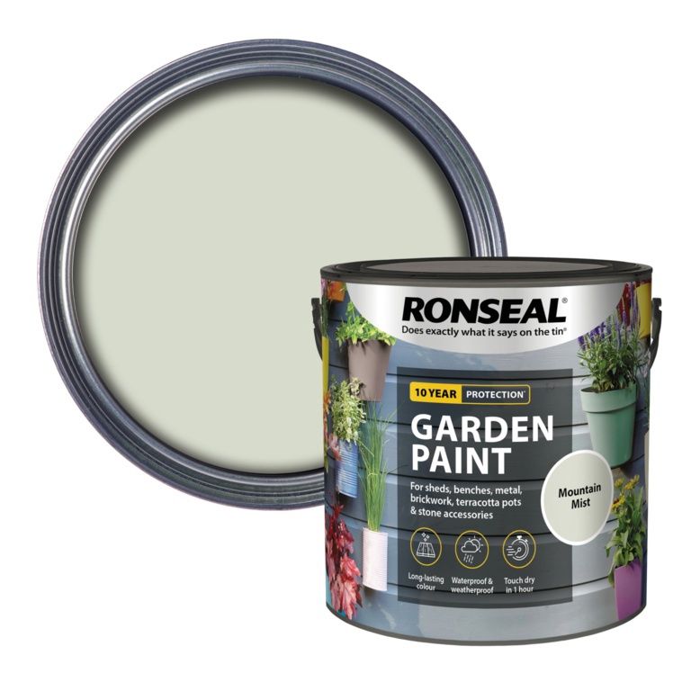 RONSEAL 10 YEAR GARDEN PAINT  MOUNTAIN MIST 2.5L