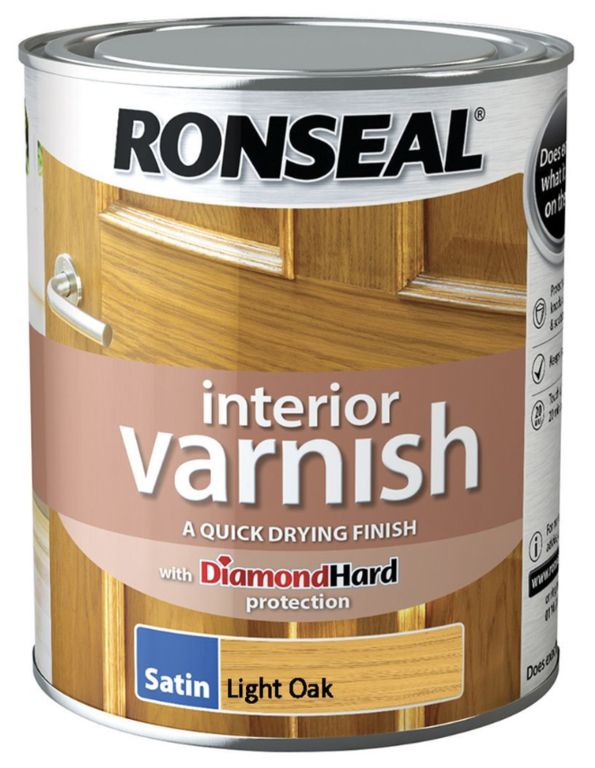 RONSEAL INTERIOR VARNISH LIGHT OAK 750ML SATIN