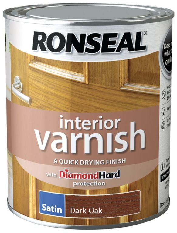 RONSEAL INTERIOR VARNISH DARK OAK 750ML SATIN