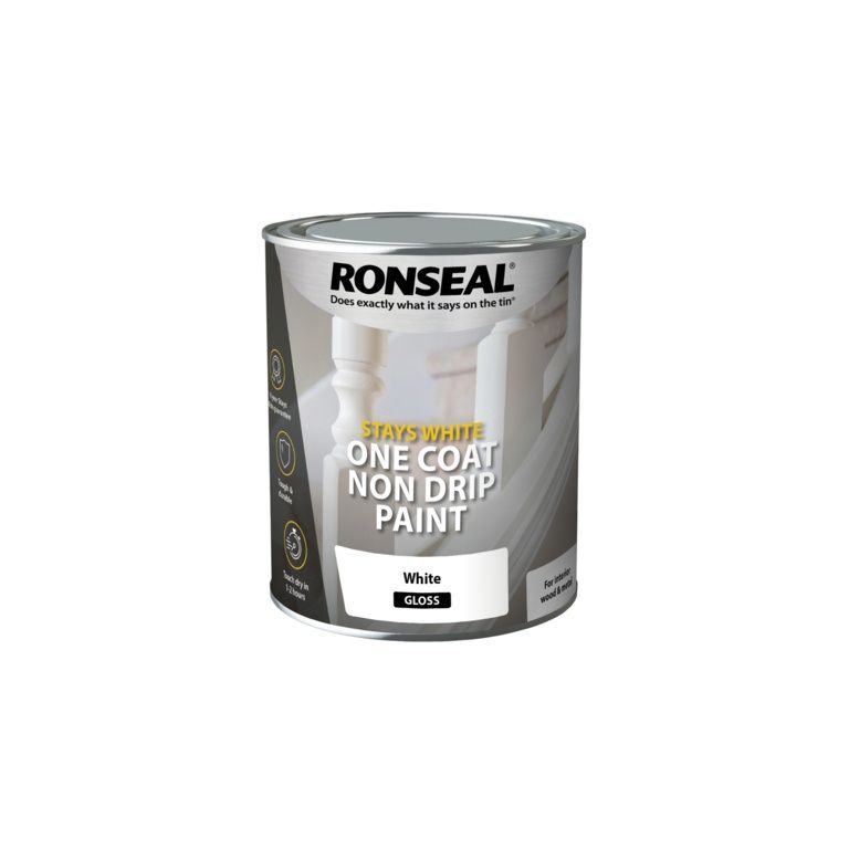 RONSEAL ONE COAT NON DRIP WHITE GLOSS 750ML