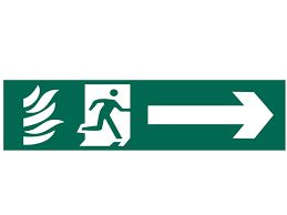 RUNNING MAN ARROW RIGHT SIGN 200X50MM