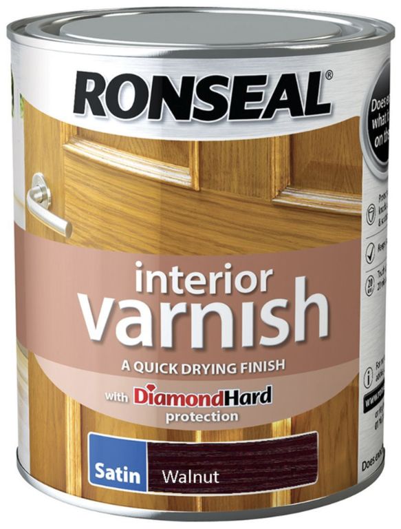RONSEAL INTERIOR VARNISH WALNUT 750ML SATIN