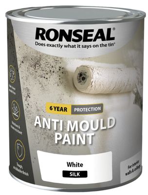 RONSEAL ANTI MOULD PAINT WHITE SILK 750ML