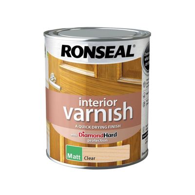 RONSEAL INTERIOR VARNISH CLEAR MATT 750ML