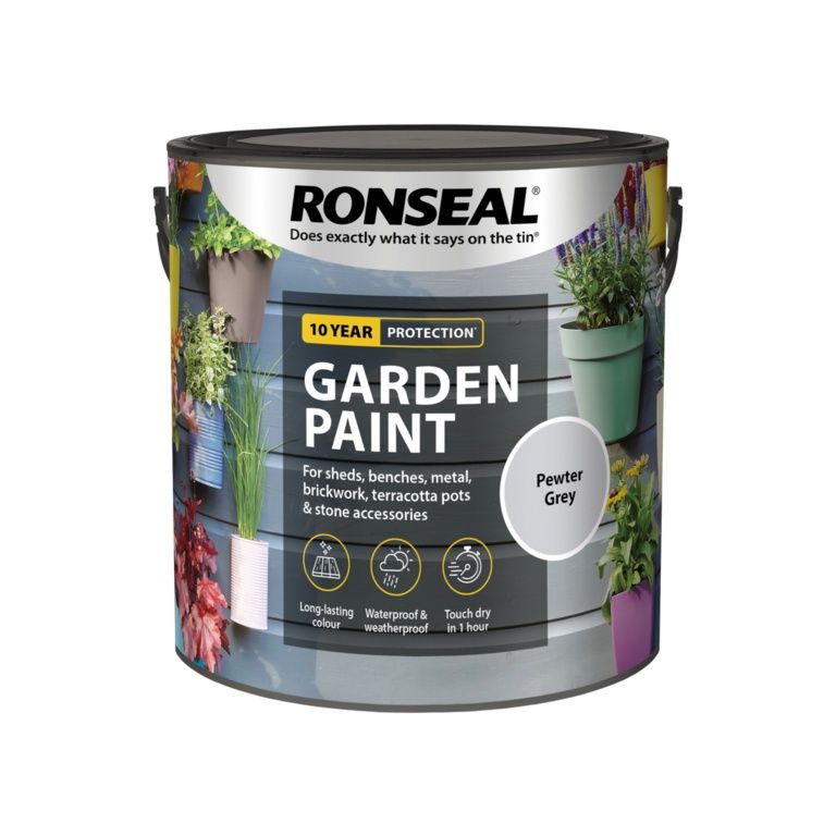RONSEAL 10 YEAR GARDEN PAINT PEWTER GREY 2.5L