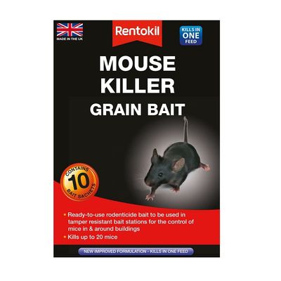 RENTOKIL MOUSE KILLER GRAIN BAIT 10 SACHETS