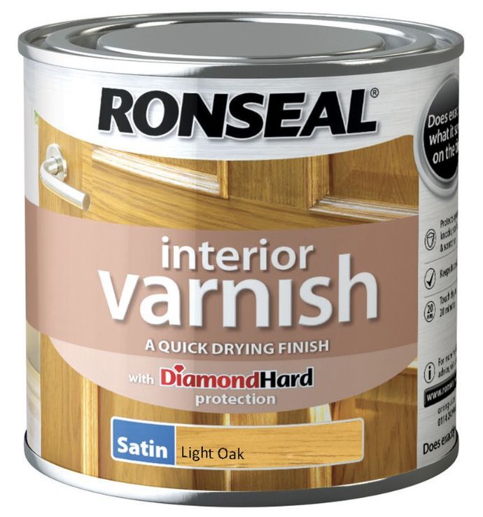 RONSEAL INTERIOR VARNISH LIGHT OAK 250ML SATIN