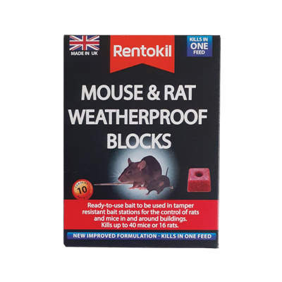 RENTOKIL MOUSE &amp; RAT WEATHERPROOF BLOCKS QTY10