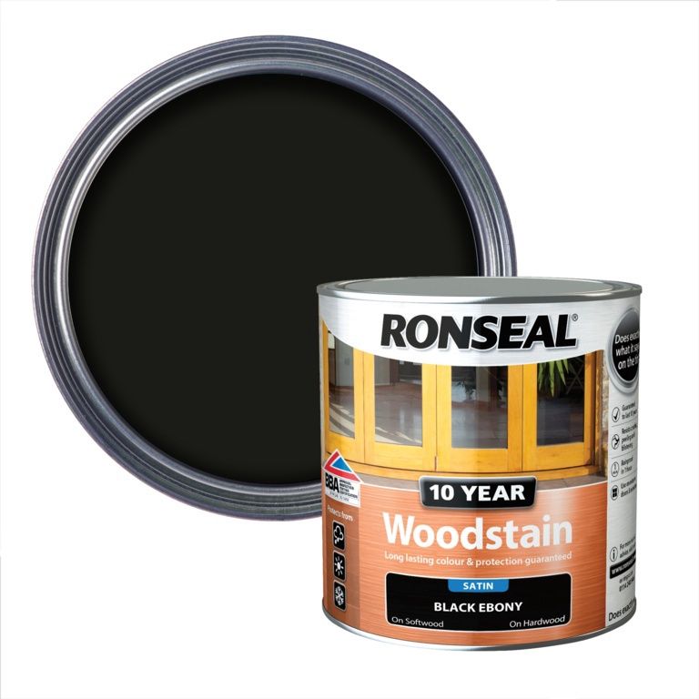 RONSEAL 10 YEAR WOODSTAIN EBONY SATIN 750ML